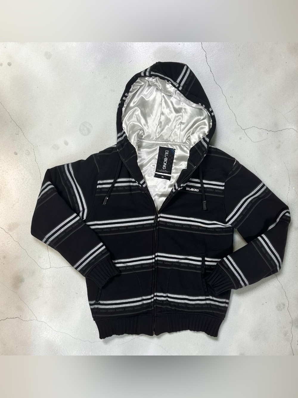 Billabong VTG Striped Full Zip Hoodie Satin
Hood XL